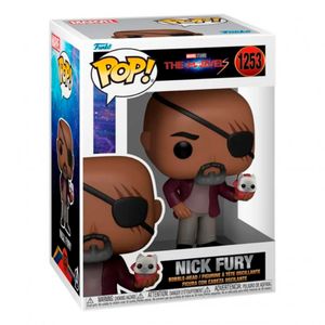 Figura Pop Marvel: Nick Fury con Gato Cabeza Oscilante - Funko Oscilante