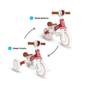 Triciclo 2 en 1 Bicicleta de Balance Forza Blanco y Rojo - Prinsel