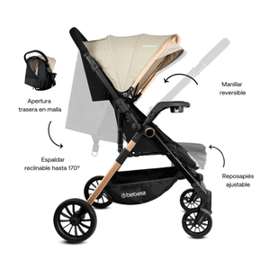 Coche para Bebé Compacto Reversible City Negro - Bebesit