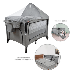 Corral Cuna Colecho Pro Max Gris - Priori