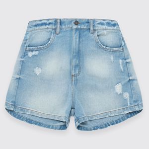 Short en denim para niña con bolsillos