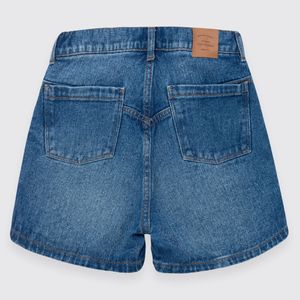 Short en denim para niña con bolsillos