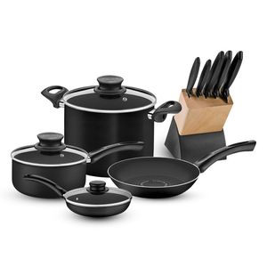 Batería de Cocina + Taco de Cuchillos - Tramontina