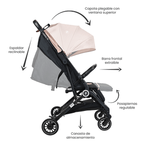 Coche para Bebé Travel System Luca con Portabebé Negro y Rosa - Priori