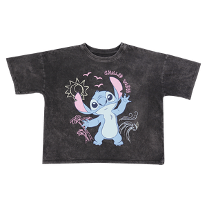Camiseta Manga Corta Negro Niñas - Lilo y Stitch