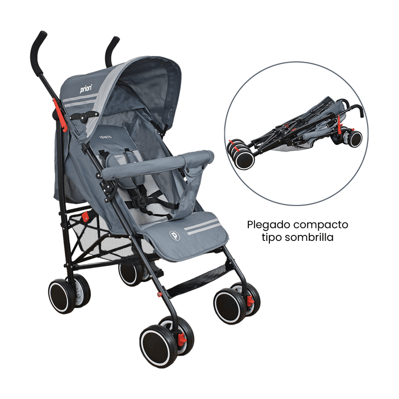 Coche Paseador para Bebé Veneto Line Gris Priori Pepe Ganga