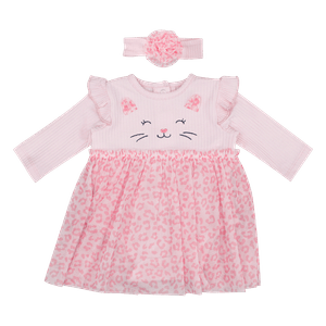 Set Vestido Rosado y Balaca Bebés Niñas - Little Me