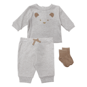 Set Buzo, Pantalón y Medias Gris Bebés Niños - Little Me