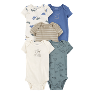 Set 5 Bodies Manga Corta Dinos Bebés Niños - Carter's
