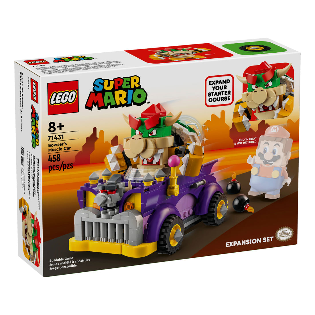 Bowser Super Mario Game Lego Set Super Mario Expansión Coche