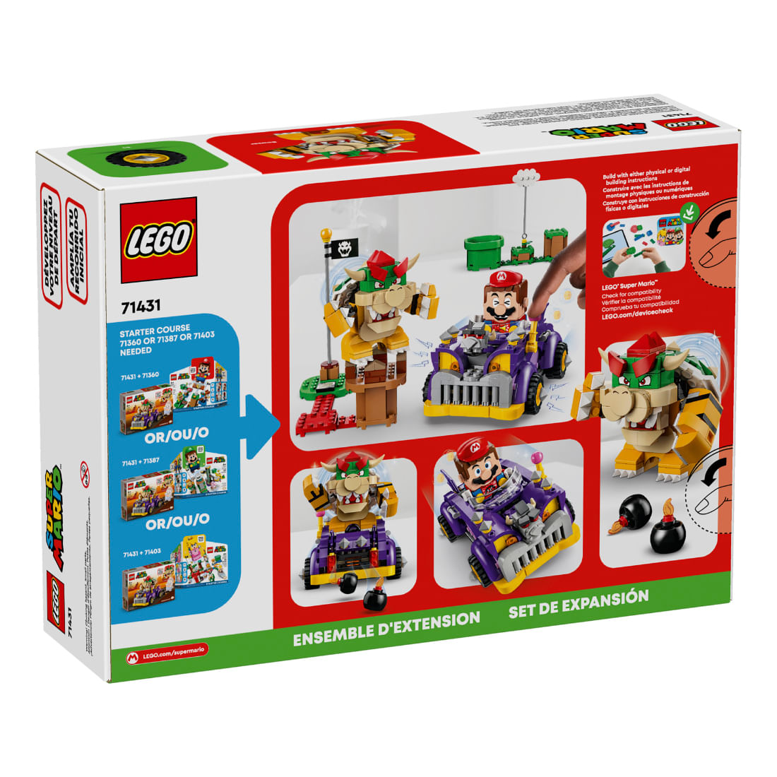 Set Super Mario Expansión Coche Monstruoso de Bowser 458 Piezas