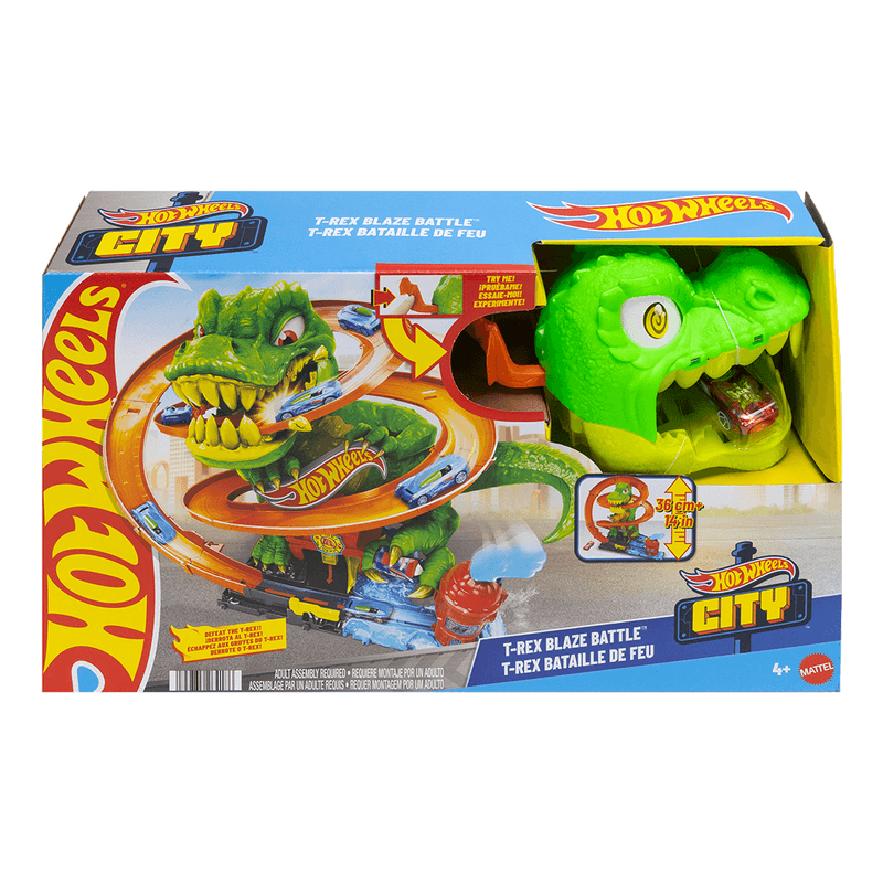 Set Pista T-Rex vs Estación de Bomberos Hot Wheels Pepe Ganga