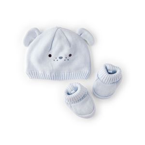 Set Gorro y Babuchas Azul Bebés Niños - Carter's