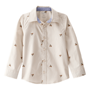 Camisa Manga Larga Flores Beige Niños - Oshkosh