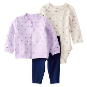 Set Chaqueta, Body y Pantalón Azul Bebés Niñas - Carter's