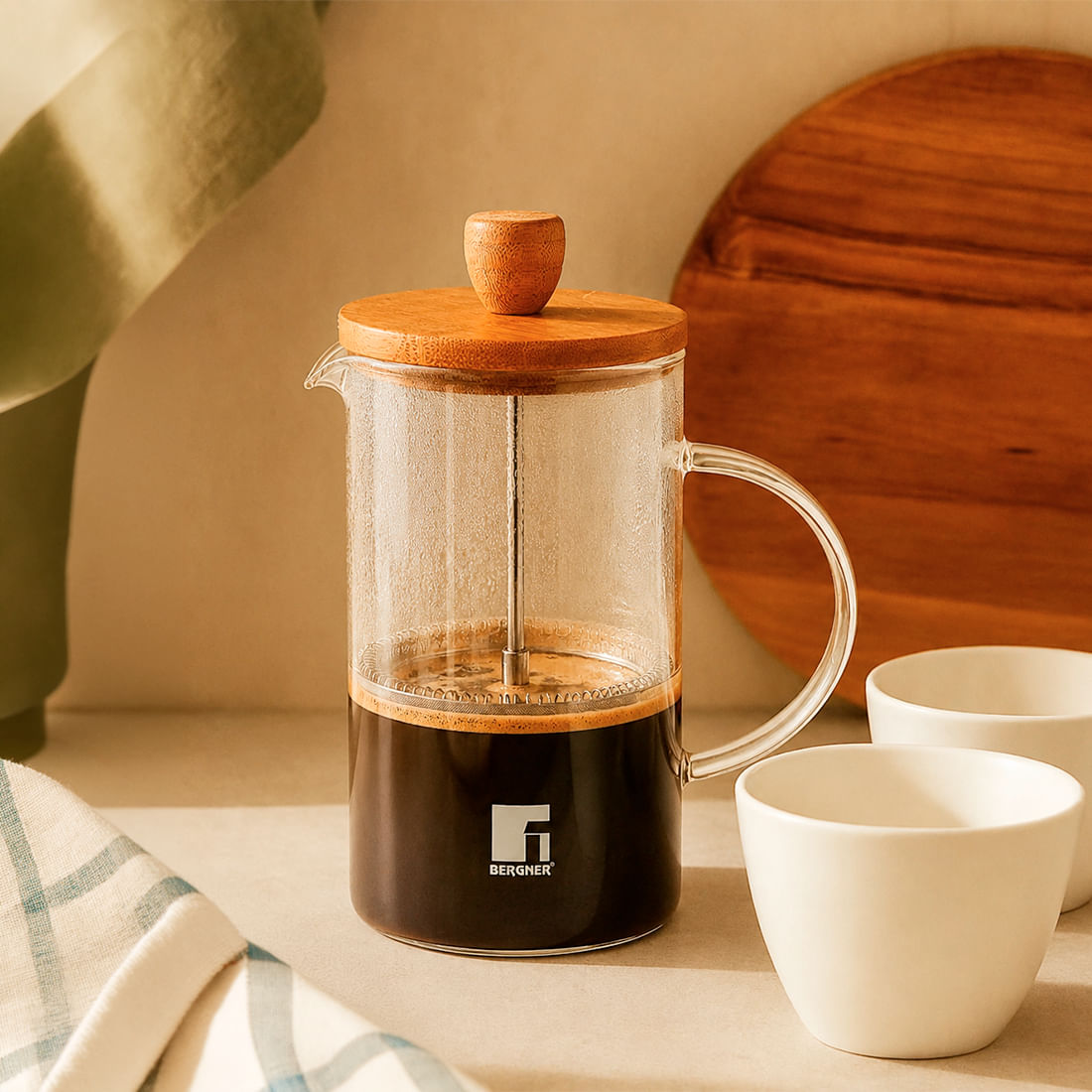 Cafetera de Embolo Coffee & Tea Lovers 800ml - Bergner