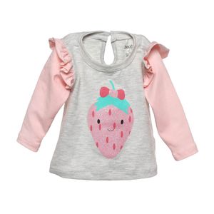 Camiseta Manga Larga Estampado Fresa - Bebés