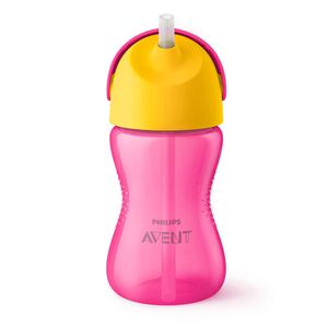 Vaso Pitillo Rosado 10Oz - Avent