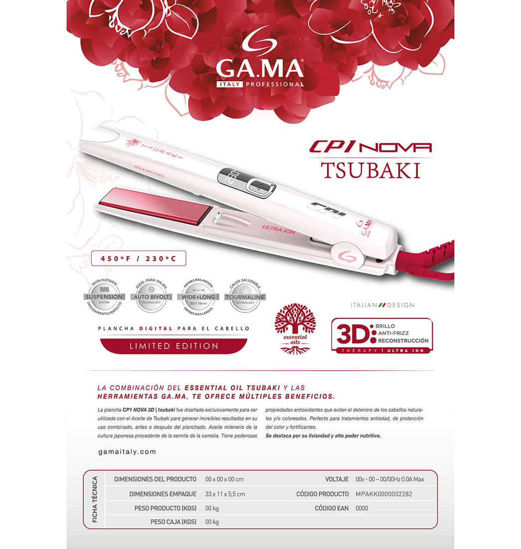 Alisador gama cp1 nova 3d tsubaki new arrivals