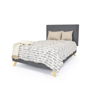 Set Cabecero Liso y Base Cama Verona Semidoble Hogar Venecia - Gris