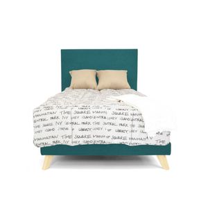 Set Cabecero Liso y Base Cama Verona Semidoble Hogar Venecia - Petróleo