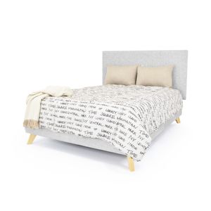 Set Cabecero Liso y Base Cama Verona Queen Hogar Venecia - Plata