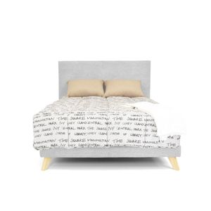 Set Cabecero Liso y Base Cama Verona Queen Hogar Venecia - Plata