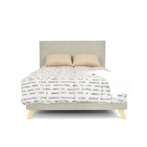 Set Cabecero Liso y Base Cama Verona Queen Hogar Venecia - Taupe