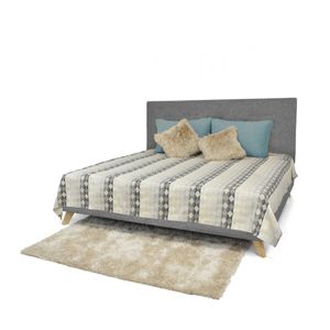 Set Cabecero Liso y Base Cama Verona King Hogar Venecia - Gris