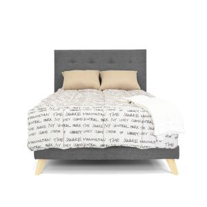 Set Cabecero Capitoneado y Base Cama Verona Semidoble Hogar Venecia - Gris