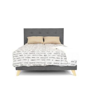 Set Cabecero Capitoneado y Base Cama Verona Queen Hogar Venecia - Gris