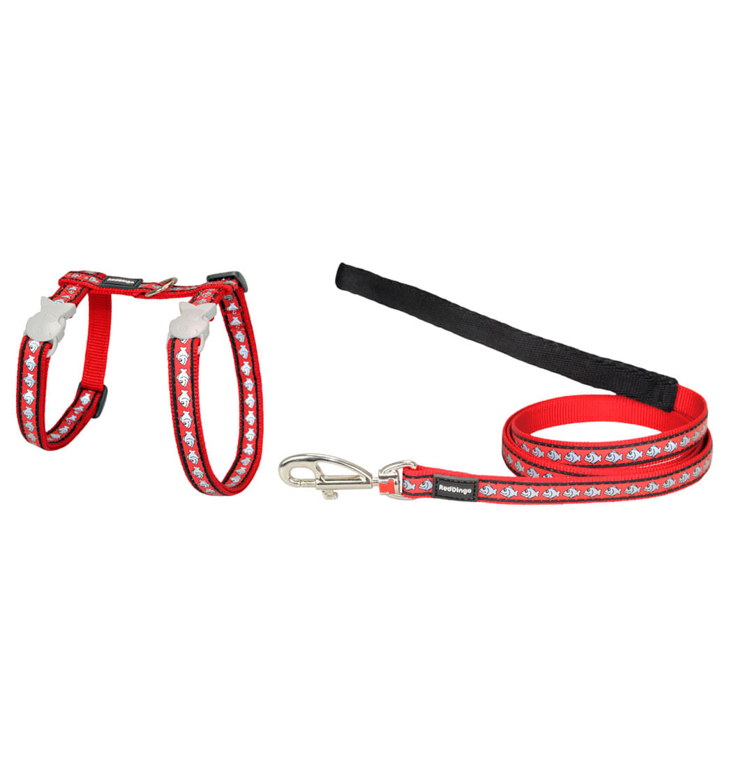 Pechera Reflective Fish Reddingo para Gatos XS - Rojo