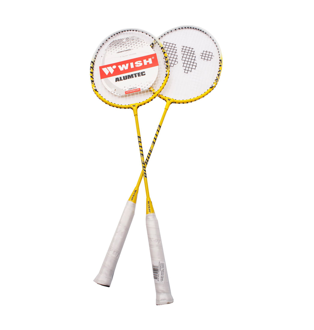 Set de 2 Raquetas 308 para Bádminton Wish - Blanco/Amarillo