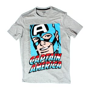 Camiseta Estampada Capitán América Marvel - Hombre