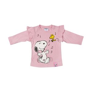 Camiseta Manga Larga Rosada Snoopy Niñas - Bebés