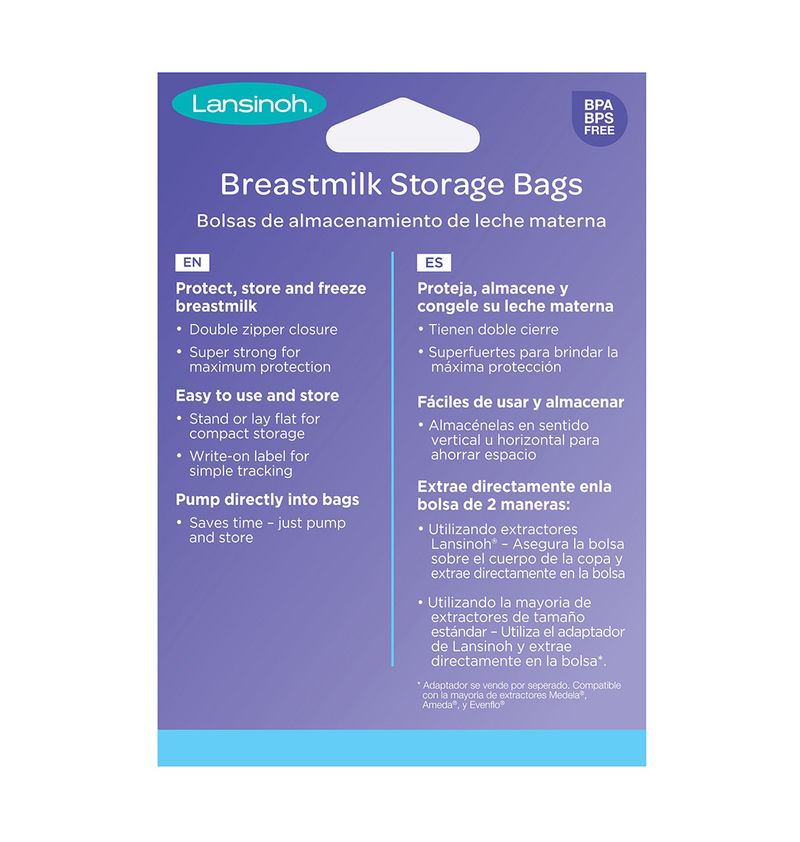 Bolsas para guardar leche materna