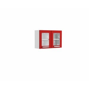 Mueble Superior de Cocina Con Vidrio 80 Cm Evidence Plus Rojo