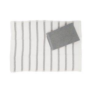 Set 2 Paños de Cocina Blanco y Gris - Uruyen