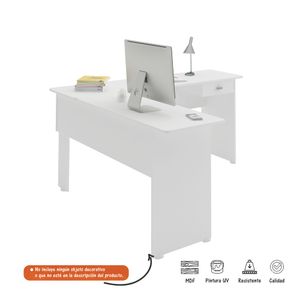 Mesa de Computo Escritorio Cannes Blanco Bertolini Blanco