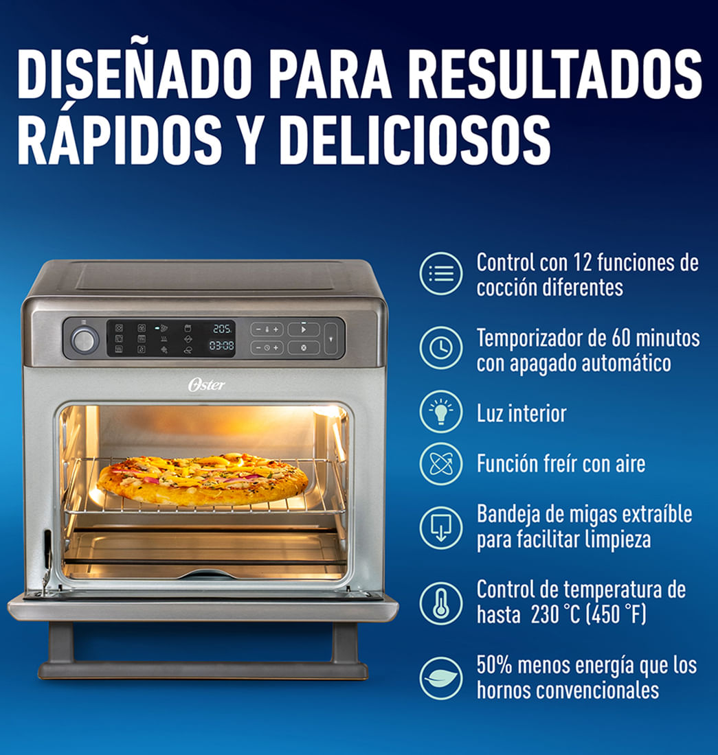 Horno Tostador con Freidora de Aire 22 Lts TOD5035SS Gris | Linio Colombia  - BL195HL0KQ3VXLCO
