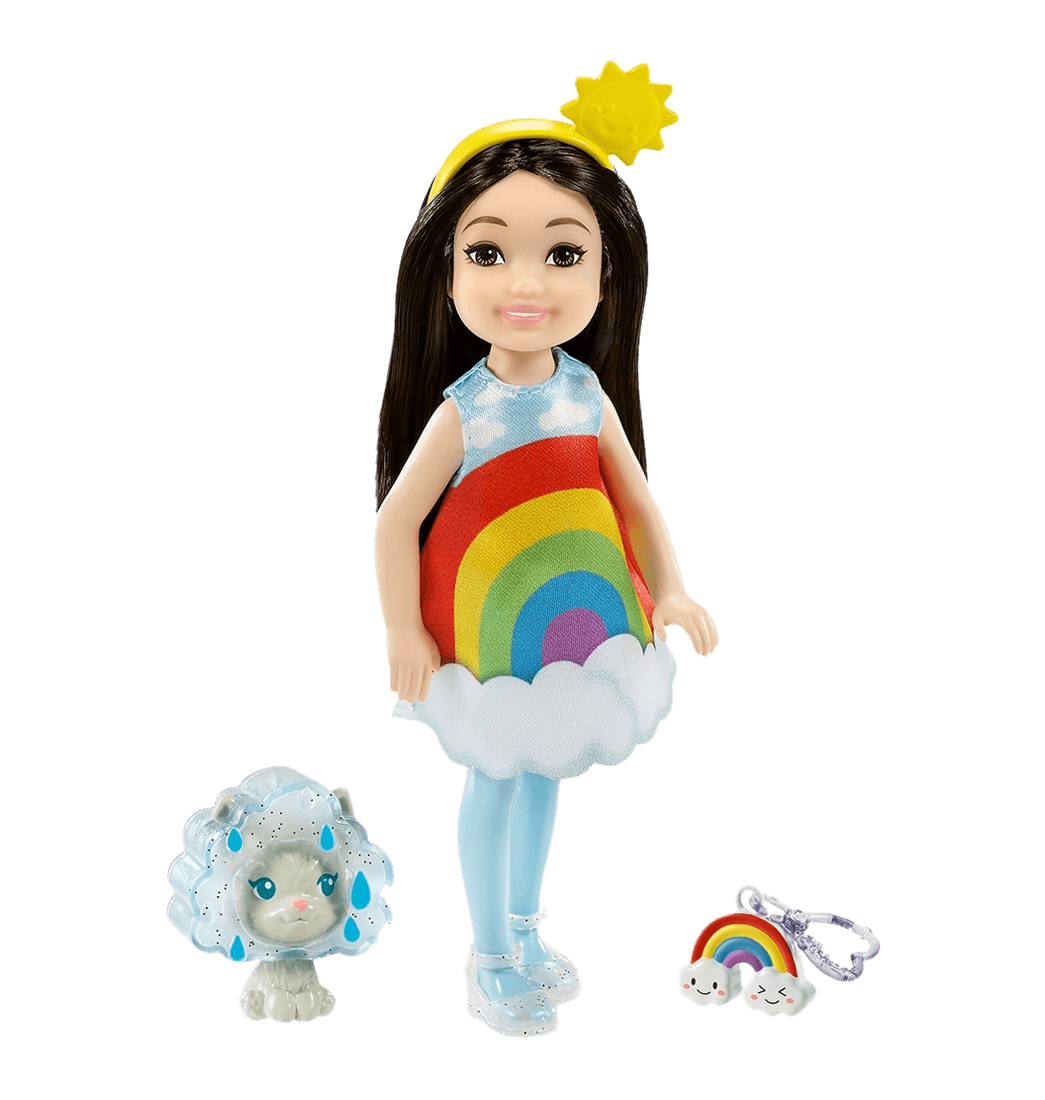 Set Chelsea Fiesta De Disfraces Nube Con Arco ris 15 Cm Barbie