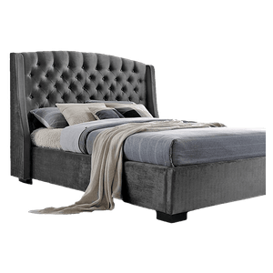 Combo Italia Colchón, Espaldar y Base Cama Ekonomodo 200 - Gris Oscuro