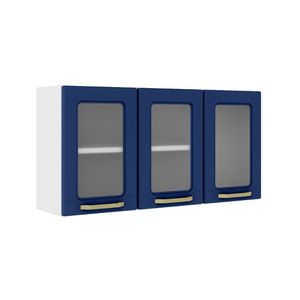 Alacena 3 puertas de Vidrio Bertolini Colors-Blue Navy
