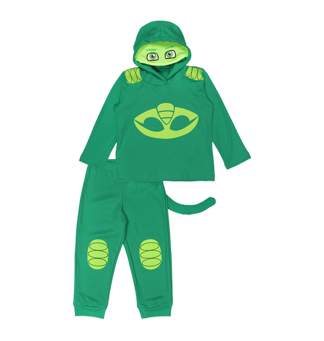 Set Pijama 2 Piezas Camiseta y Pantalón Verde Infantil - PJ Masks