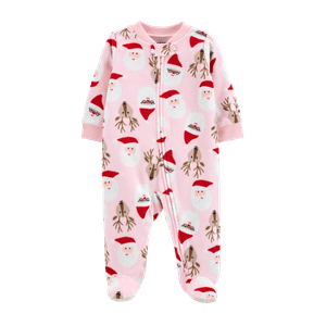 Pijama Enteriza con Pie Fleece Navidad Carter's Rosado - Bebés