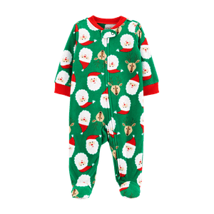 Pijama Enteriza con Pie Fleece Navidad Carter's Verde - Bebés