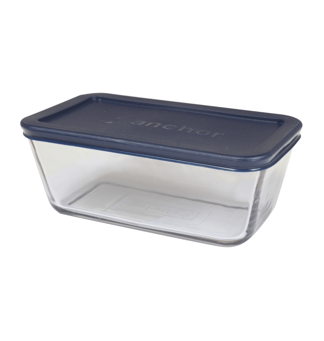 Refractaria Rectangular con Tapa Azul Anchor - 1,1 Lt
