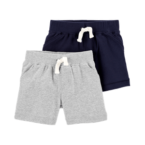 Set 2 Shorts Gris y Azul Oscuro Niños - Carter's