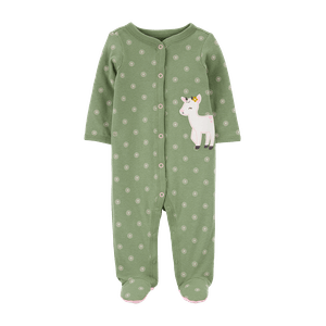 Pijama Enteriza con Pies Verde Niñas - Carter's
