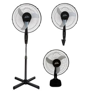 Ventilador Pedestal Mesa Y Pared 3 En 1 16 P Negro Home Elements